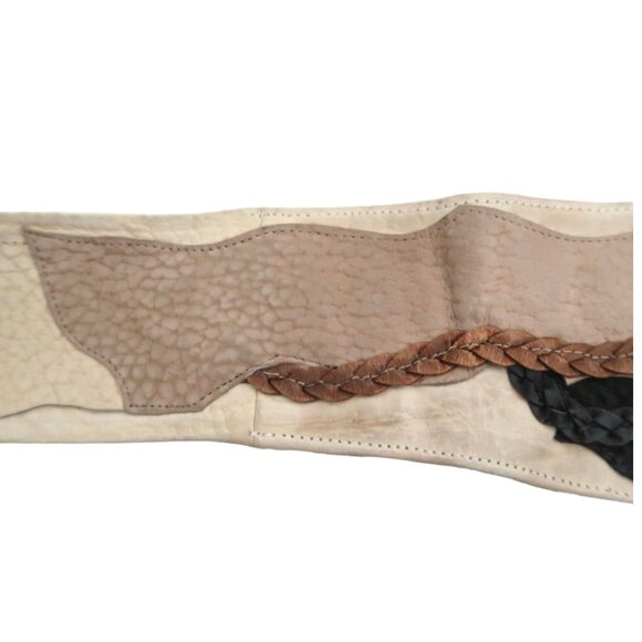 vtg CARLO FIORI Italy Applique leather Sash belt